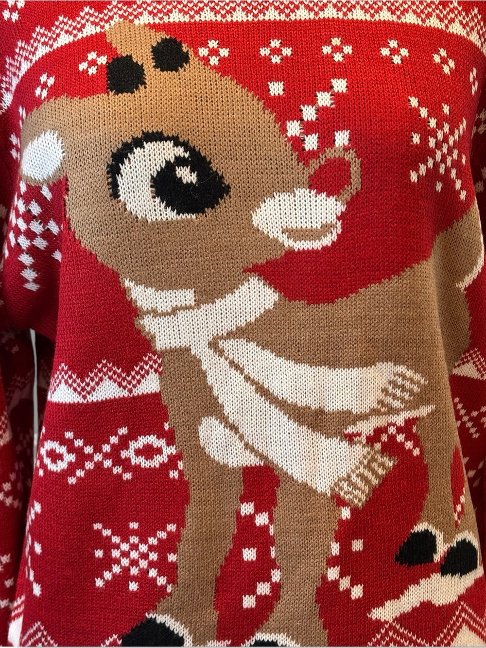 Ugly Christmas Sweater Rudolph and Snowflakes Women’s M - Picture 3 of 11